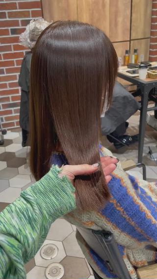 セミロング カラー ヘアアレンジ 酸性縮毛矯正🧴韓国 レイヤー/髪質改善のヘアスタイル