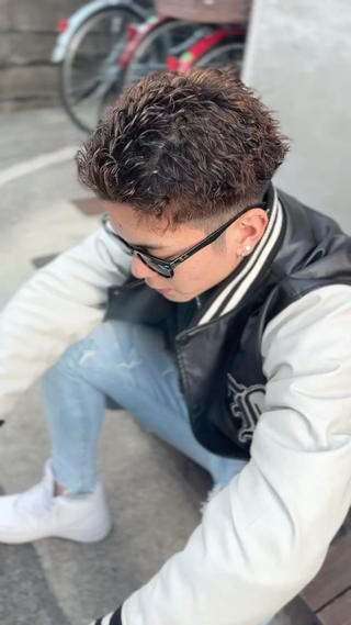 ショート パーマ メンズ Mio"VEGA所属・メンズ/マッシュ センターパート/悠羽のヘアスタイル