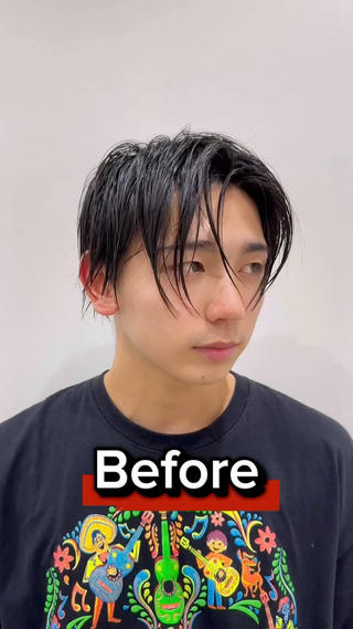 ブリーチなしミルクティーベージュのシースルーマッシュヘア 