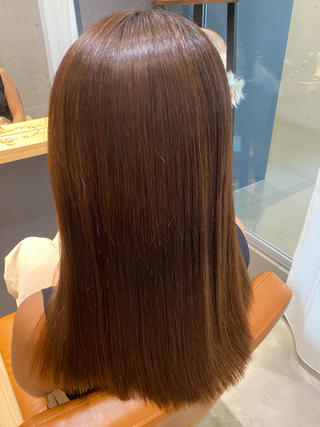 セミロング パーマ 田中 アキオのヘアスタイル