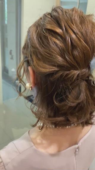 ミディアム カラー ヘアアレンジ 田中 アキオのヘアスタイル