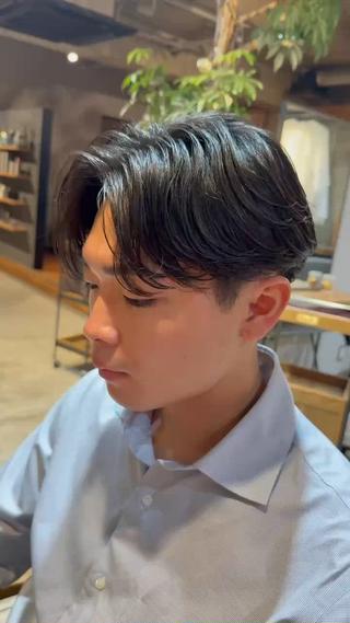 センターパートパーマ 