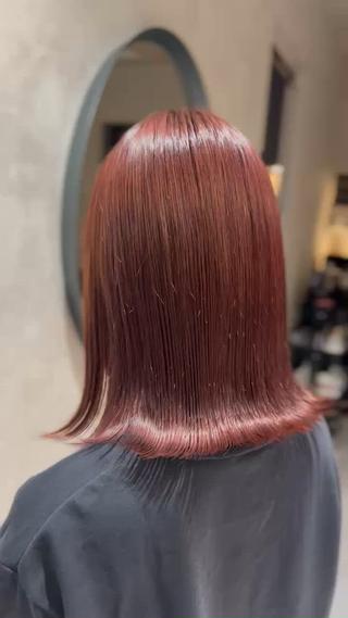 高槻/高槻美容室/艶カラー/透明感カラー/髪質改善/縮毛矯正/トリートメント/暖色カラー/レッドブラウン 