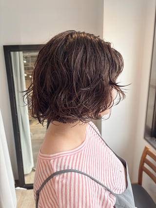 ボブにニュアンスの可愛いパーマを◎ 