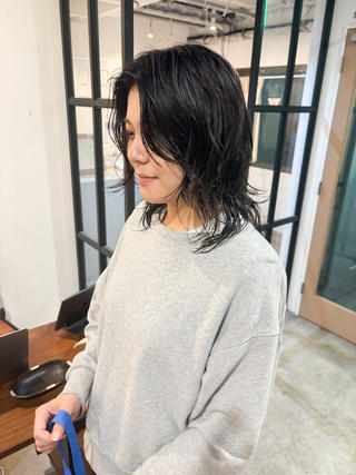 ミディアム カラー パーマ Takuma Suzuki中目黒のヘアスタイル