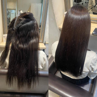 夏に向けてツヤサラ美髪にしましょう♩
お客様の髪質に合わせて薬剤調合しているため、自然な柔らかい質感の仕上がりになります 