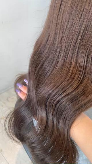 セミロング カラー ブリーチ/髪質改善/ ハイトーン/暖色のヘアスタイル