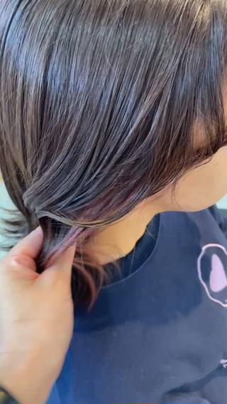 ミディアム カラー ブリーチ/髪質改善/ ハイトーン/暖色のヘアスタイル