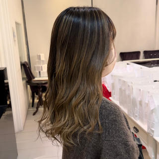 ロング カラー 艶カラー/エクステ/ 藤原リックのヘアスタイル