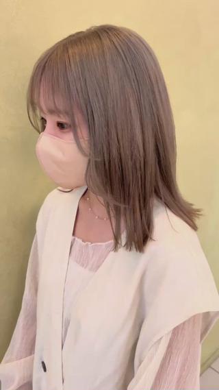 ミディアム カラー 艶カラー/エクステ/ 藤原リックのヘアスタイル