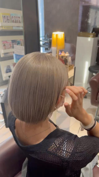 ショート カラー 艶カラー/エクステ/ 藤原リックのヘアスタイル