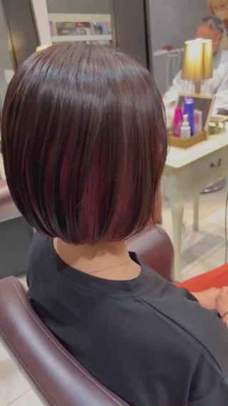 カシスピンクインナーカラー
 