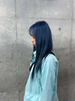 #透明感カラー　#ブルーカラー　#外苑前 