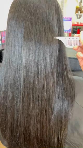 ロング パーマ きむえり/髪質改善 /セット/カラーのヘアスタイル