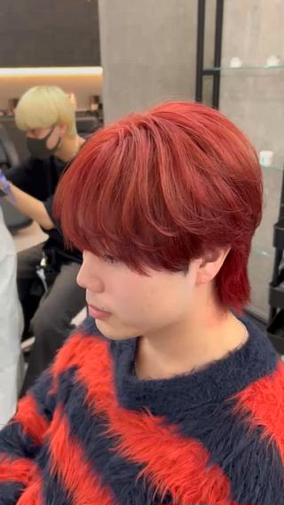 シースルーマッシュ×レッドブラウン 