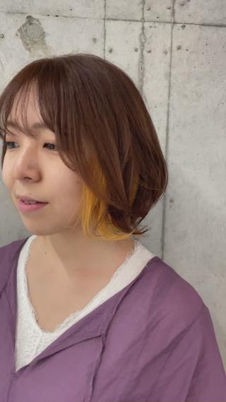 ミディアム カラー 女性に人気♪ はやしほのかのヘアスタイル