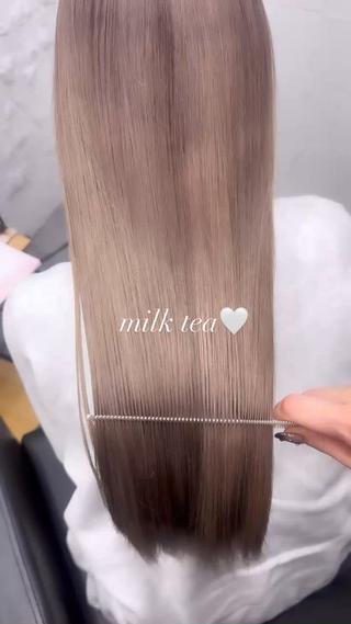 透明感たっぷりミルクティーベージュ
ブリーチ1回〜相談させて頂きます!
Systemトリートメントで艶々トゥルトゥルに