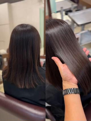 セミロング 越納 陸のヘアスタイル