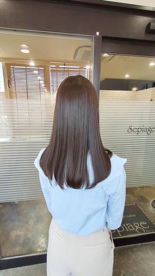 アッシュブラウン×髪質改善・酸熱トリートメント（クーポン価格からプラス￥3300で承ります） 