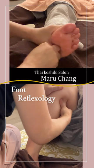 フットリフレクソロジー（足つぼ）
全身の反射区が集まる足裏
イタ気持ち良い刺激が、全身の力を緩ませ脱力へと導きます
［100分以上のコースに組み合わせ出来ます］ 