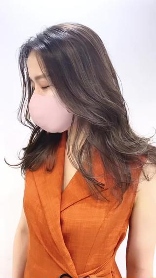 セミロング カラー opus 店長大和 レイヤー/赤み消しのヘアスタイル