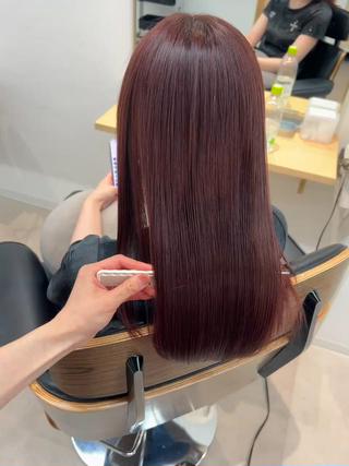 セミロング カラー 韓国ボブ/レイヤー/ ハイトーン/まなみのヘアスタイル