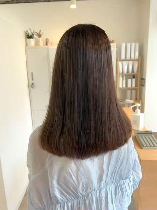 セミロング カラー 韓国ボブ/レイヤー/ ハイトーン/まなみのヘアスタイル