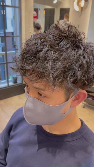 ショート パーマ メンズ amie高崎所属・高崎メンズパーマ 髪質改善TAKEのヘアスタイル