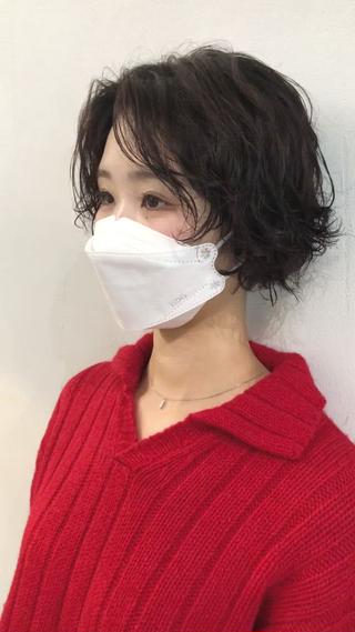 ショート パーマ 千葉 郁也のヘアスタイル