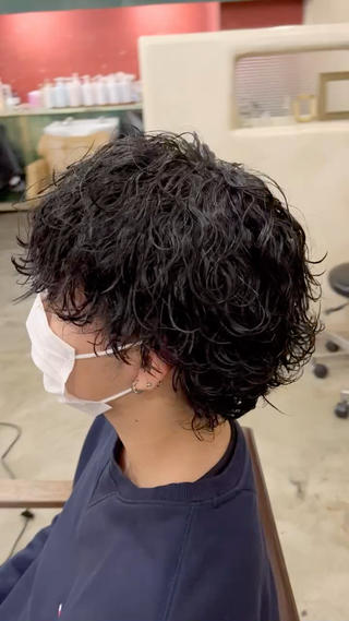 波巻きパーマウルフ 