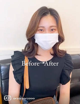 ミディアム 【艶ヘア】 どうまえのヘアスタイル