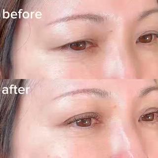 最近瞼が下がってるなと感じた時は瞼を上げながらマツパをするとぱっちり目が復活します。 