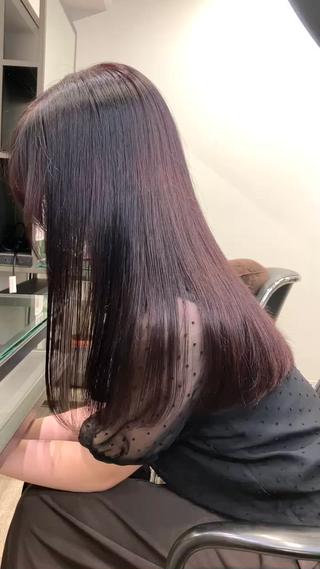 ロング カラー 髪質改善/縮毛矯正 /美髪カラー/こてのヘアスタイル