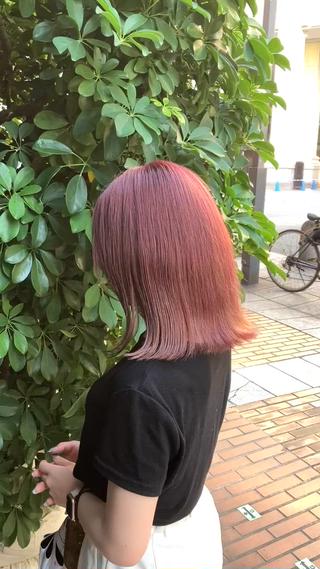 ミディアム カラー 髪質改善/縮毛矯正 /美髪カラー/こてのヘアスタイル