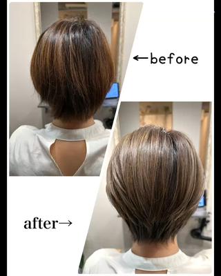 ショート カラー kaminote所属・福西晃希 【艶髪・髪質改善】のヘアスタイル