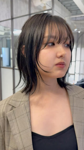 ミディアム 須藤　優真 レイヤーボブ　ウルフのヘアスタイル