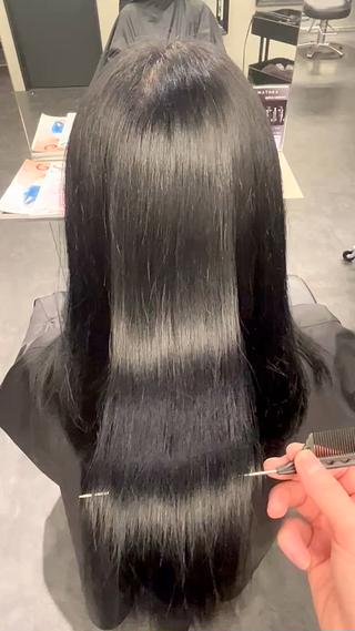 ブリーチ毛でもハンドブローだけでここまで艶々サラサラになりますおすすめメニューです 