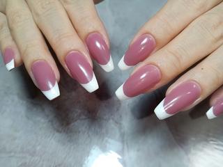 #シンプル#フレンチ#ロングネイル 