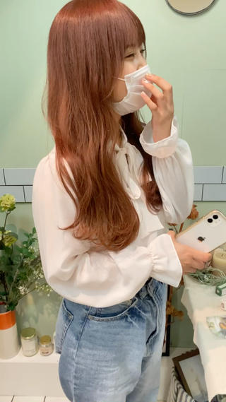 セミロング カラー 髪質改善ｶﾗｰ ｹｱﾌﾞﾘｰﾁ/ﾀﾑのヘアスタイル