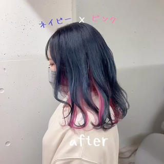 ネイビー×ピンクカラー 