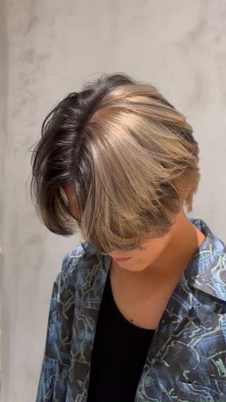 ホワイトベージュ×ディープグレー
スライシングで入れるローライトです
僕だけの技術です
是非お任せ下さい!