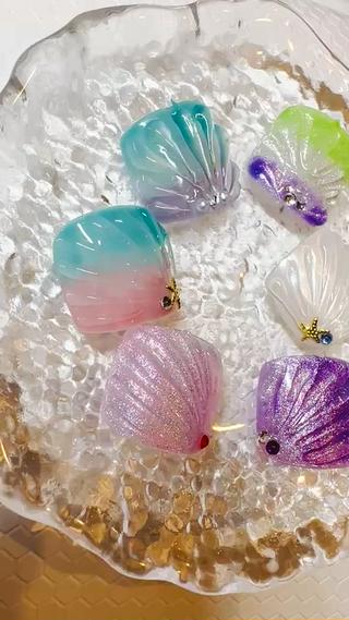 マーメイドフットネイルの練習 