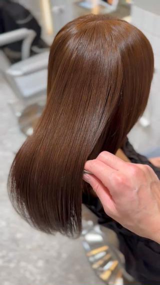 セミロング カラー 新宿/韓国風レイヤー 髪質改善/渋谷直樹のヘアスタイル