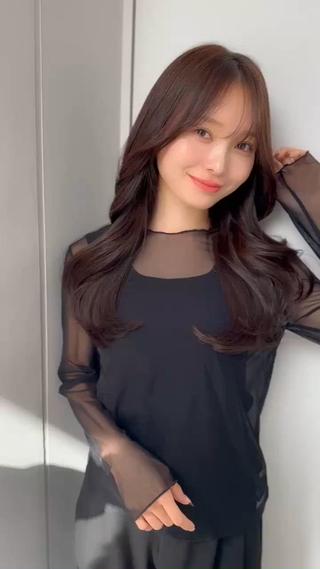 セミロング カラー 新宿/韓国風レイヤー 髪質改善/渋谷直樹のヘアスタイル