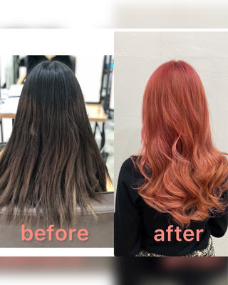 オシャレなピンクからオレンジのグラデーションです(*^^*) 