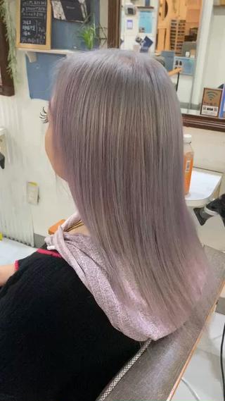 根本ブリーチのみ 
シルバーピンクハイライト 