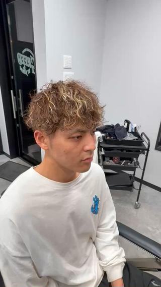 ショート カラー パーマ メンズ メンズカット/ メンズパーマ/佐藤のヘアスタイル