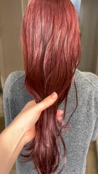 ブリーチ無しワンカラー何回も重ねて明るいベースを作ると綺麗に発色してくれます