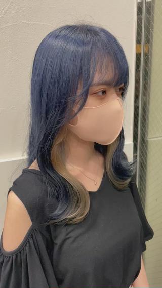 ブルーバイオレット×ベージュ 