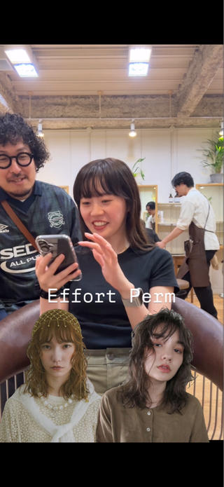 ミディアムレイヤー　パーマスタイル
簡単スタイリング 